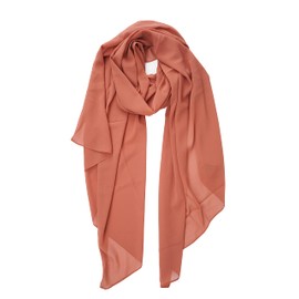 YOUR SMILE for Women Lightweight Breathable Solid Color Soft Chiffon Long Fashion Scarves Sunscreen Shawls (Rust red)