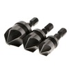 Malayas Set of 3Pcs Titanium Countersink Drill Bit Wood Chamfering