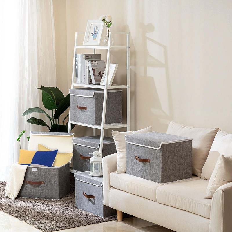 Yawinhe Storage Boxes with Lids 3 Pack, Collapsible Storage Bin