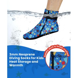 Gogokids 3mm Neoprene Wetsuit Socks for Kids, Keep Warm Toddler Water Socks, Anti-Scratch, Non-Slip, and Anti-Scald