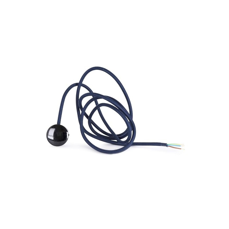 Textile Cable with Schuko Plug (Angled Plug Made of Duroplast: