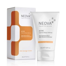 NEOVA SmartSkincare Active Sunscreen for Body 3 fl. Oz. | Broad Spectrum SPF 43 | Zinc & Octinoxate for Hybrid Sun Protection | DNA Repair Enzymes Reverse & Prevent Sun Damage | Water Resistant up to 80 Min