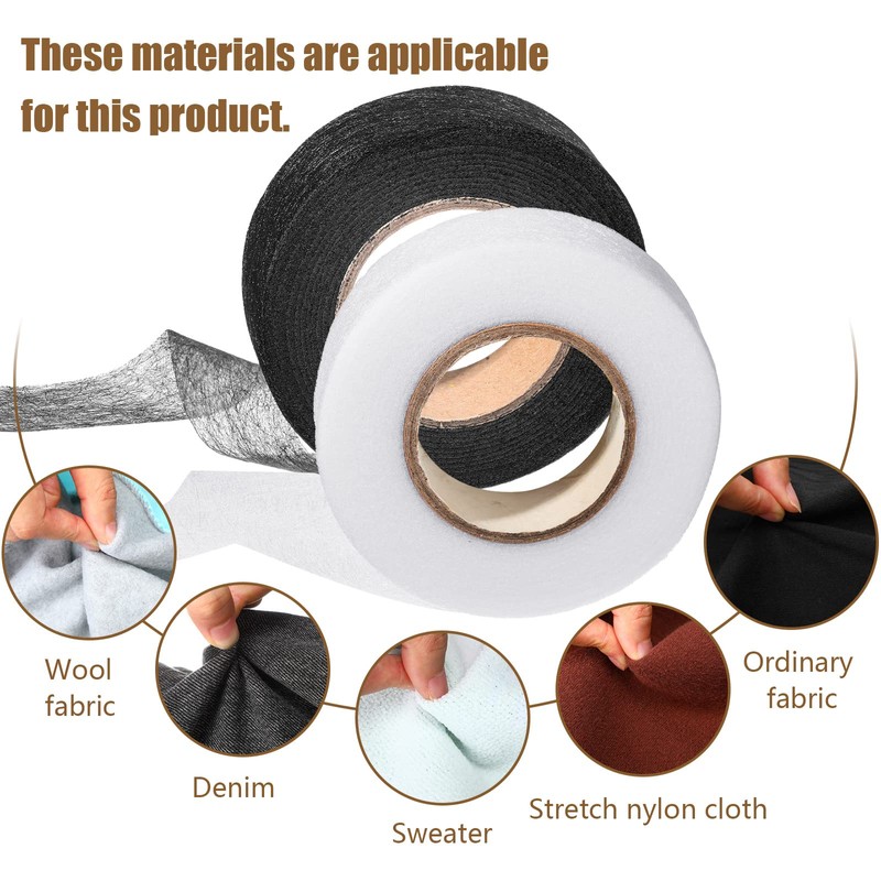 Outus 2 Rolls Hemming Tape Fabric Adhesive Hem Iron on