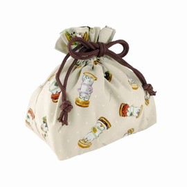Toa Metal Mofusand 53-3062 Lunch Drawstring Bag, Hamburger Nyan, Beige