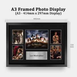 HWC Trading Les Misérables Gifts Printed Signed Autograph Presentation Display Montage for Movie Memorabilia Fans - A3 Framed