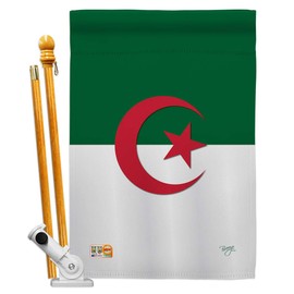 Nationality Algeria House Flag Set Regional Nation International World Country Particular Area Small Decorative Gift Yard Banner Double-Sided Made In USA 28 X 40