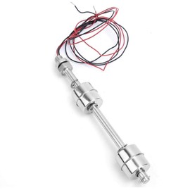 Float Switch Stainless Steel 150 mm, Wired Water Level Sensor, Double Ball Float Switch Made of Stainless Steel for Tank Basins