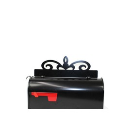 Customized Name or Address Metal Mailbox Topper (Gloss Black with White Text)