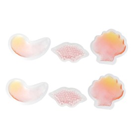 minkissy 6pcs Packs Beauty Reusable Beads Lip Pads Eye Pad Eye Bag Cold Eye Patch Under Eye Face Pad Compress Pink Child Cold Pvc