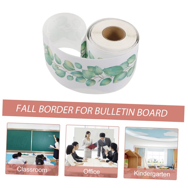 CAXUSD 1 Roll Eucalyptus Bulletin Board Border Stickers Classroom Decor