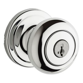 Kwikset 740H-S Hancock Keyed Entry Single Cylinder Knob Set with SmartKey - Polished Chrome