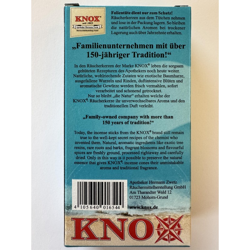 KNOX Sea Breeze Incense Cones - Pack of 24