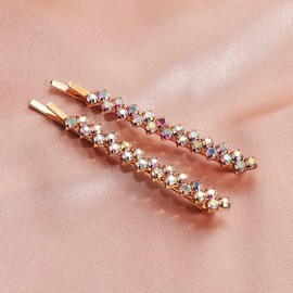 KESYOO Hair Pin, Bangs, Stylish, 4 Pieces, Gold Pin, American Pin, Bangs Clip, Arrangement Pin, Rhinestone Hair Clip, Cute, Women's, Girls