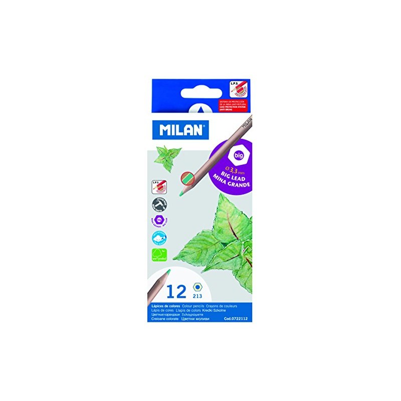 Caja 12 lápices de Colores con mina Grande Ø3,3 mm