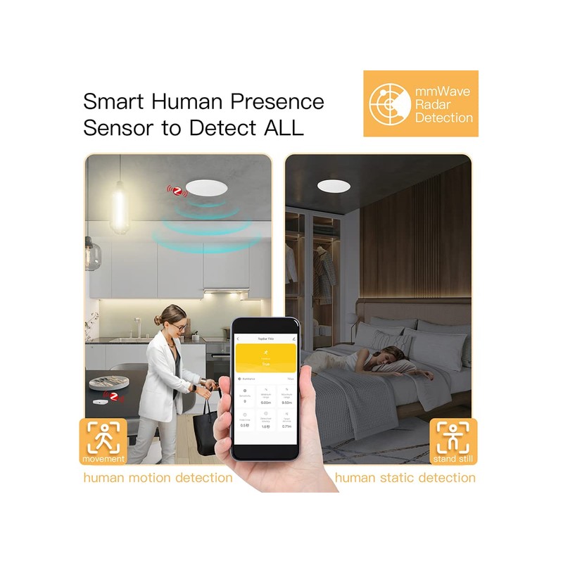 ZigBee Presence Sensor Motion Sensor Sleeping Talking Accident Flush-Mounted