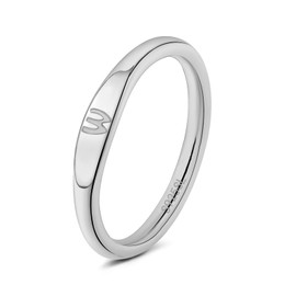 YURZA Stacking Ring Set for Women, Men and Teens, Various Sizes, Silver (W, 9)