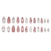 24Pcs Cute Bow Press on Nails Medium Almond Fake Nails