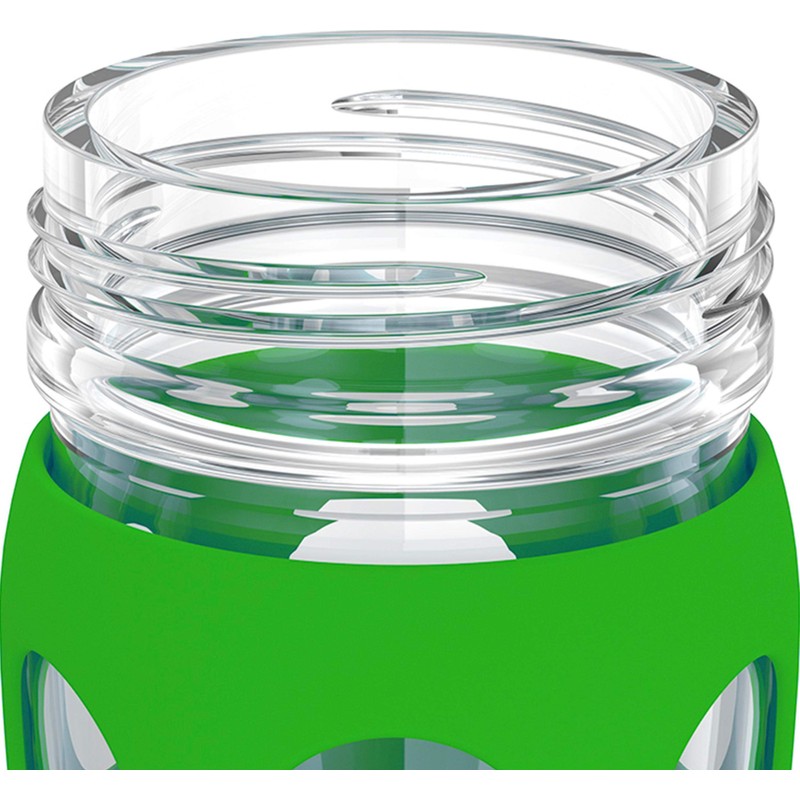 Lifefactory Glass Water Bottle, 22-Ounce, Moss | BPA-Free, Classic Cap,