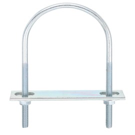 QUARKZMAN Round U-bolt U-bolt, 6 set 70 mm ID x 120 mm length U angle M6 galvanised carbon steel U-clamp bolts with nuts and plates, for car repair boat trailer