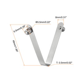 QUARKZMAN Pack of 16 Double Knob Kayak Paddle Spring Clip 5.5 x 6 x 48 mm 65Mn Spring Steel V-shaped Solid Kayak Paddle Push Snap Clips for Tents Kayak Paddle Tent Pole