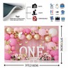 XUNJIN NO.1 First Birthday Backdrop Wonderland Flowers Butterfly Balloons Backdrop