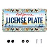 Chicken Flower License Plate Frame Funny Animal Stainless Steel License