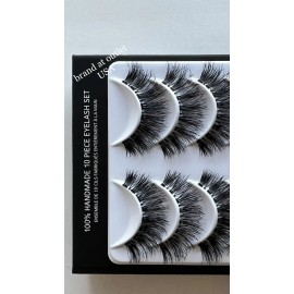 Lashes In a Box Human Hair Lashes in a Box No 27 Black 10 Pair Eyelashes + Clear Adhesive Glue