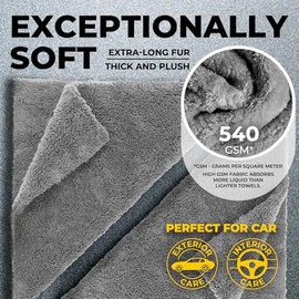 Toallas de microfibra súper suaves para coches, sin bordes, 6 unidades (12 x 12 pulgadas), toalla sin arañazos de alta calidad, ideal para secar, deta