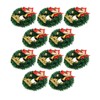 10PCS Dollhouse Christmas Wreaths Simulation Plastic Garland Model for 1/12