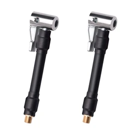 2PCs Air Inflator Hose Adapter Convert Twist On Connection to Lock On Connection, Locking Air Chuck with Hose and Standard Tire Valve Fine Thread