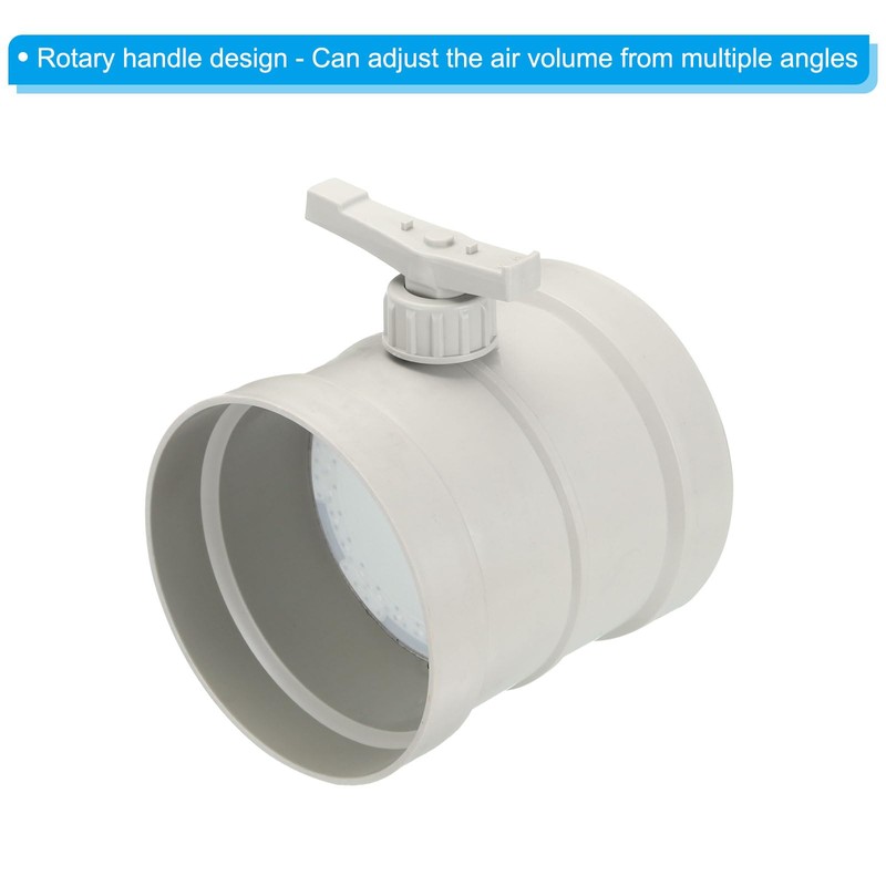 PATIKIL 8" HVAC Duct Manual Volume Damper, PP Adjustment Flame