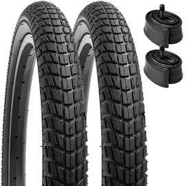 YUNSCM 2-PCS 16" Bike Tires 16 x 1.75/47-305 and 16" Bike Tubes Schrader Valve Compatible with Road Bike 16x1.50 16x1.75 16x1.90 Bike Bicycle Tires and Tubes (P-1023)