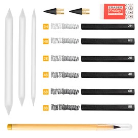 Vicloon Pencil Set, 13 Piece Sketch Set, Drawing Pencils, Paper Wiper Pencil, Graphite Pencils for Children, Adults, Artists, Students, Beginners