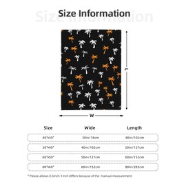 Jbofyee Palm Trees Black Throw Blankets All Season Ultra Soft Warm Summer Tropical Theme Fleece Blanket for Home Bed Sofa Couch Chair Outdoor Travel Camping 80x60 Inch