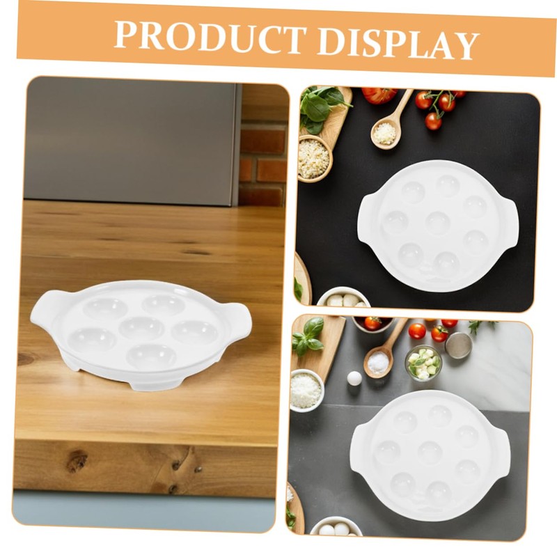 LIFKOME 2pcs Ceramic Escargot Baking Dish French Style Snail Platter
