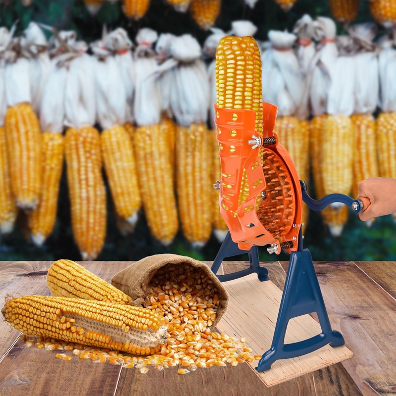 WYJREES Corn Sheller Hand Crank, Steel Corn Cob Thresher with