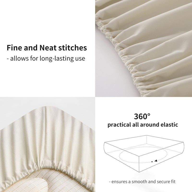 RUIKASI King Fitted Sheet Deep - Linen Bottom Sheet for