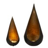 Modern Metal Lantern Set of 2 Black and Gold Interior