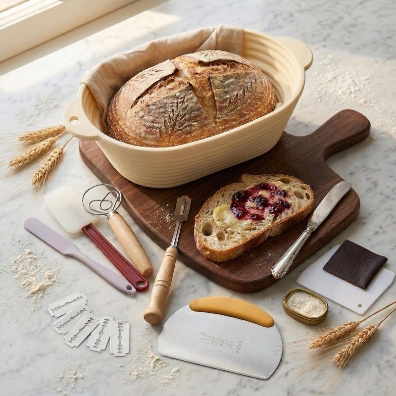 Silicone Bread Proofing Basket Set 13 PCS – 10" Oval
