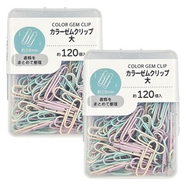 Color Zem Clips, Large, 1.1 inches (28 mm), Approx. 4.7 inches (120 g) x 2 Pieces