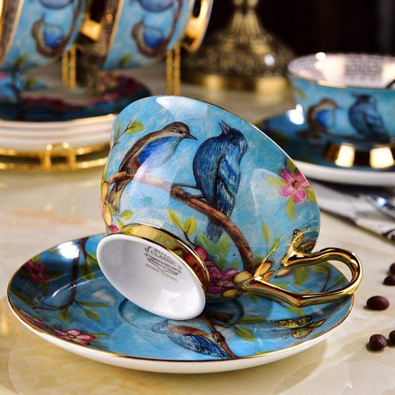 Eplze® YBK Tech Euro Style Cup& Saucer Set, Bone China