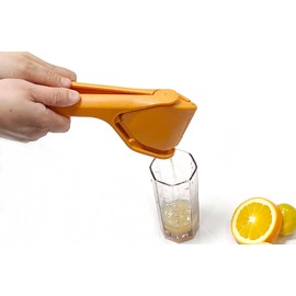 halteoly Lemon Press Squeezer, Citrus Manual Juicer, Effortless hand-held juicer squeezer, orange juice press, Folds Flat Design for Saving Space Storage (Orange)