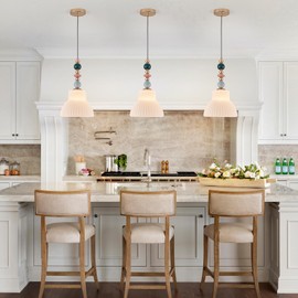 FALINNEAD Milk White Glass Pendant Light Kitchen Pendant Lighting Fixtures Modern Hanging Lamp for Island Dining Room Living Room Bedroom