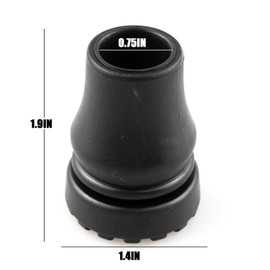 4 Pack Rubber Cane Tips 3/4 Inch, Heavy Duty Anti-Slip TPR Replacement Tips for Canes, Walking Sticks, Hiking Sticks, and Seniors' Crutches