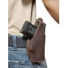 Barsony Brown Leather OWB Belt Clip Holster for Beretta APX