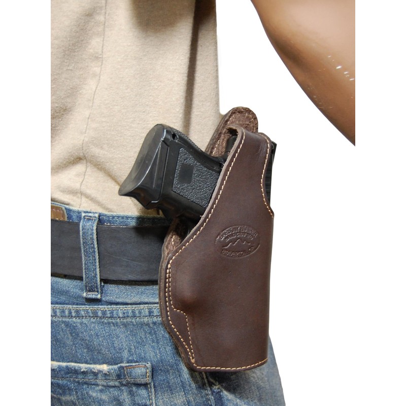 Barsony Brown Leather OWB Belt Clip Holster for Beretta APX