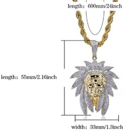 PikaLF Native American Chief Necklace for Men, Native American Indian Head Pendant Necklace with 23.6 Inch Chain, Viking Warrior Necklace, Indian Tribal Amulet Necklace, NO