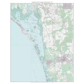 Estero Bay and Bonita Springs, Florida 1988 Old Topo Map - A Composite made from 5 old USGS Topographical Maps - Custom Reprint