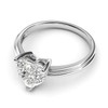 Sterling Silver Simulated Heart-shaped Diamond Engagement Ring Raised Shank Promise