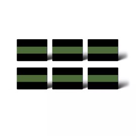Real Sticky 6 MINI 1 x 1.5 Thin Green Line Sticker Army Military Car Tag Vehicle Plate Decal